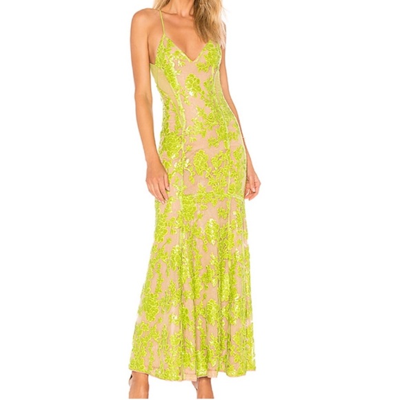 NBD Dusk til dawn gown in goblin green from revolve - Picture 2 of 4